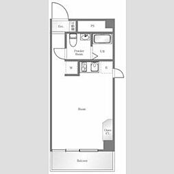 藤和新宿御苑コープ ワンルームの間取図画像