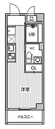 コスモリード四谷三丁目 ワンルームの間取図画像