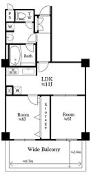 赤坂パインクレスト 2LDKの間取図画像
