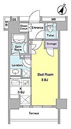 COSMOSREID市ヶ谷払方町 ワンルームの間取図画像
