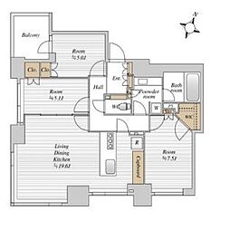 シティタワー九段下 3LDKの間取図画像