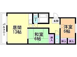 フォーレストメモリー 2LDKの間取図画像