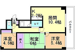 サントアリオ・デ大谷地 3LDKの間取図画像