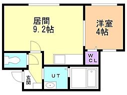 北広島市共栄町4丁目マンション 1LDKの間取図画像