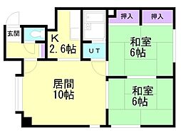 パスウェイ677D-1 2LDKの間取図画像