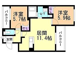 間取図画像 2LDK