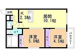間取図画像 2LDK