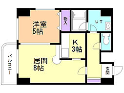 ブリッジひばりが丘 1LDKの間取図画像