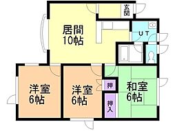 パークシテーフジサワA 3LDKの間取図画像