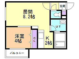 コムズ新札幌 1LDKの間取図画像