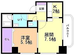 ブリッジひばりが丘 1LDKの間取図画像