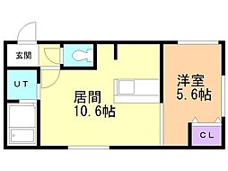 札幌市厚別区大谷地東5丁目マンション 1LDKの間取図画像
