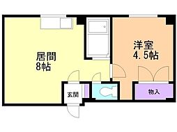 ハイムコメット 1LDKの間取図画像