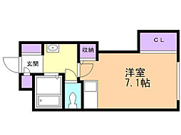 ソフトタウン大谷地 ワンルームの間取図画像