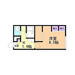 レオパレスオーキッド3 1Kの間取図画像
