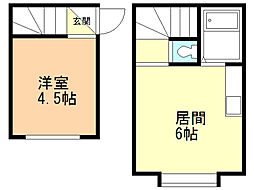 リバティ 1DKの間取図画像