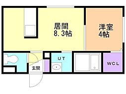 北広島市共栄町1丁目マンション 1LDKの間取図画像