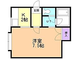 ベストインパレス 1Kの間取図画像