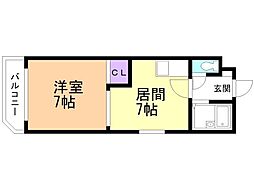 ラ・フォーレ新札幌 1DKの間取図画像