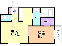 Reve北広島 1LDKの間取図画像