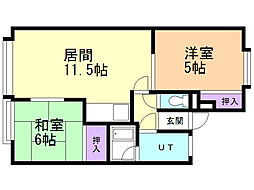 ライブフラッツ 2LDKの間取図画像