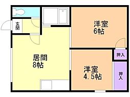 レイム 2DKの間取図画像