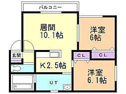 パークレジデンス森林公園 2LDKの間取図画像