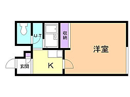 レオパレス青雲 1Kの間取図画像