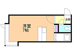 マリオンコートひばりヶ丘 ワンルームの間取図画像