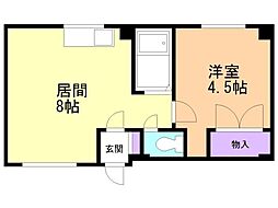 ハイムコメット 1LDKの間取図画像