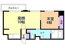 LEE厚別中央 1LDKの間取図画像