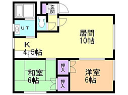 ハイツルミエール 2LDKの間取図画像