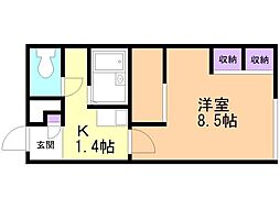 レオパレスカストル 1Kの間取図画像