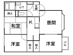 グレースパーク厚別北D 3LDKの間取図画像