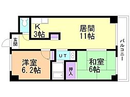アクティブヒルズ 2LDKの間取図画像