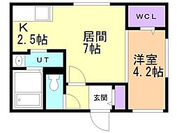 リコルドアーツ 1LDKの間取図画像