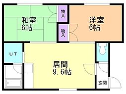 タウンハイツ 2LDKの間取図画像