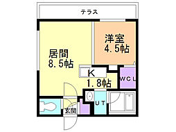 CIEL新札幌 1LDKの間取図画像