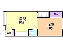 第17大成コーポ 1LDKの間取図画像
