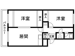 メゾン小林 2LDKの間取図画像