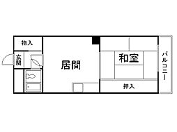 メゾン小林 1DKの間取図画像