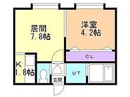 アールズコート 1DKの間取図画像