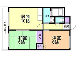 アクティブパレス 2LDKの間取図画像