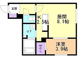 札幌市厚別区厚別南2丁目マンション 1LDKの間取図画像
