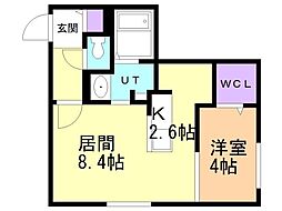 札幌市厚別区厚別南2丁目マンション 1LDKの間取図画像