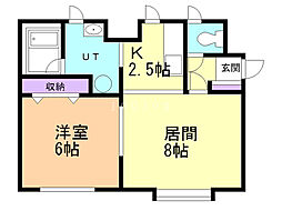 ラキア21 1LDKの間取図画像