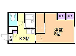レオパレスアルヘナ 1Kの間取図画像
