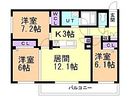 JR函館本線 厚別駅 徒歩6分 2階/-