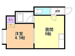 メイプルヒルズ南郷 1DKの間取図画像