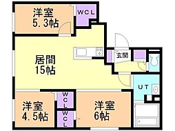 北広島市中央4丁目マンション 3LDKの間取図画像